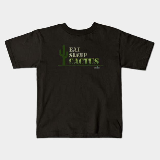 Eat Sleep Cactus Repeat Kids T-Shirt by Cactee